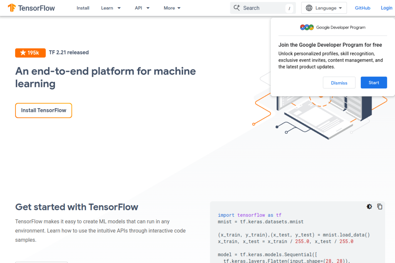 TensorFlow screenshot