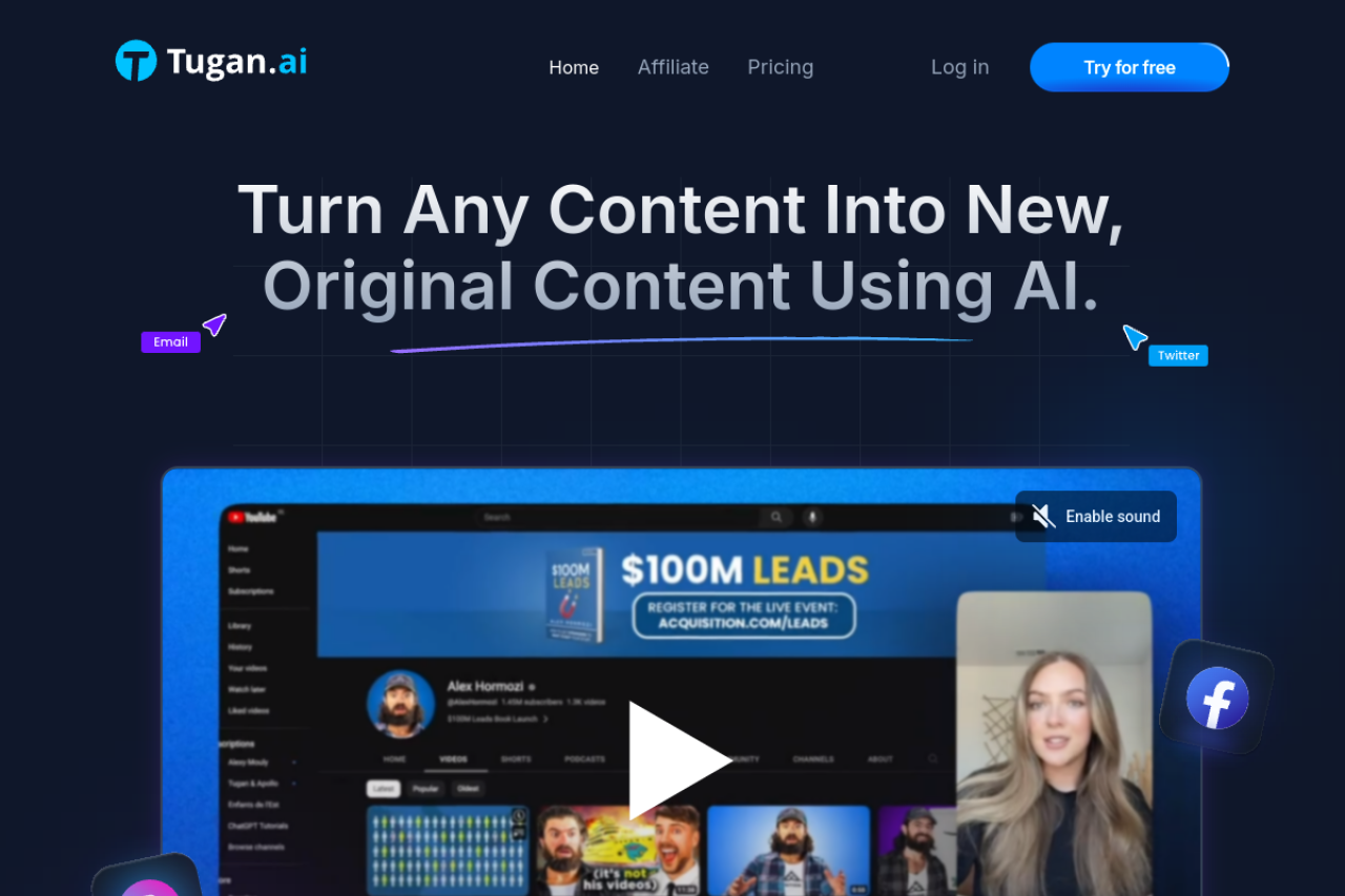 Tugan AI 网站截图
