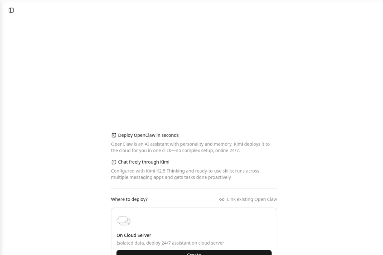 Kimi Claw screenshot