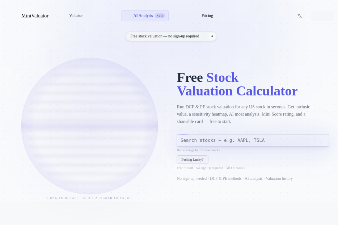 Stock Valuation Calculator 网站截图