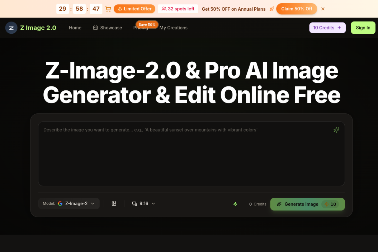 Z Image 2 Studio 网站截图