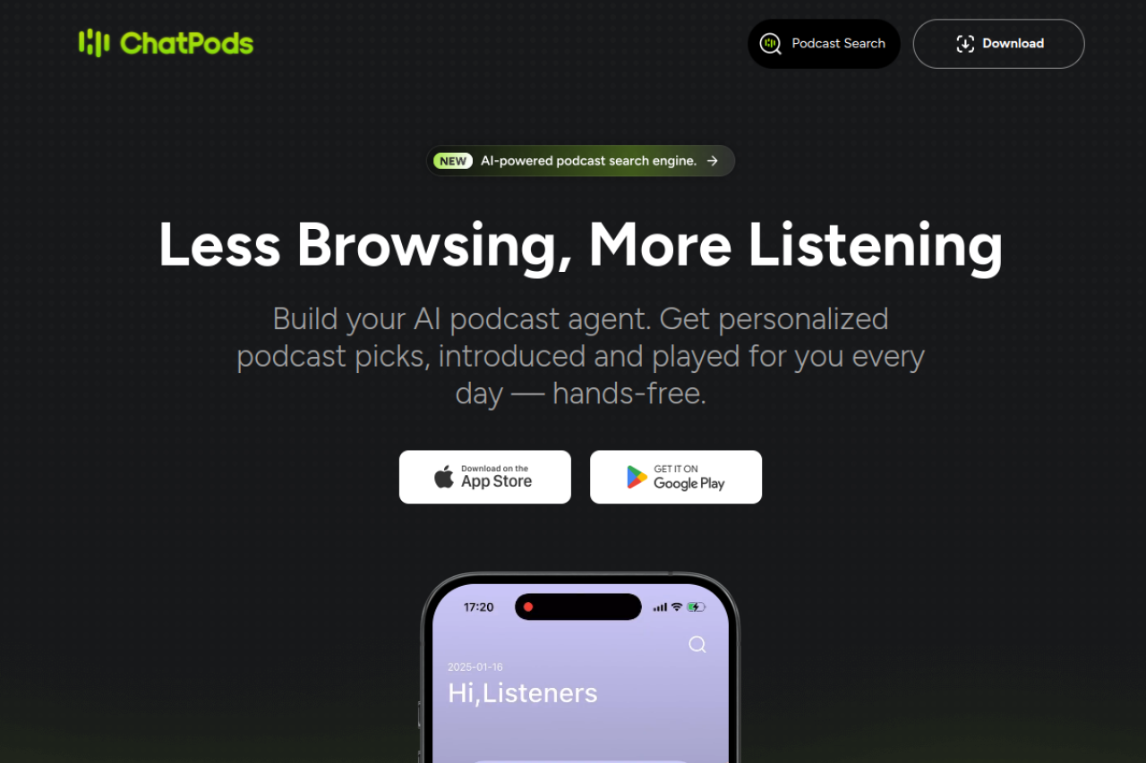 ChatPods 网站截图
