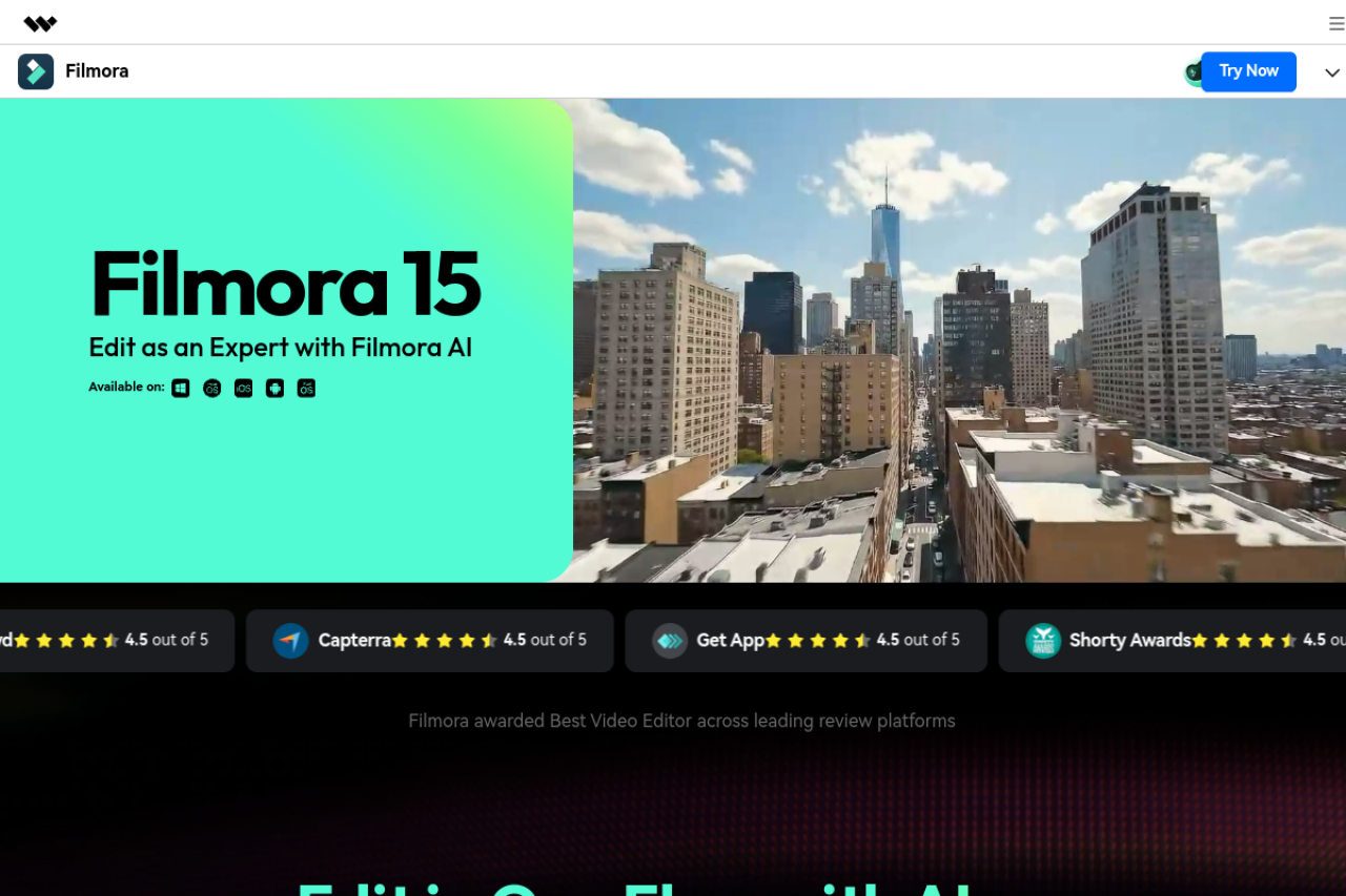 Filmora 网站截图