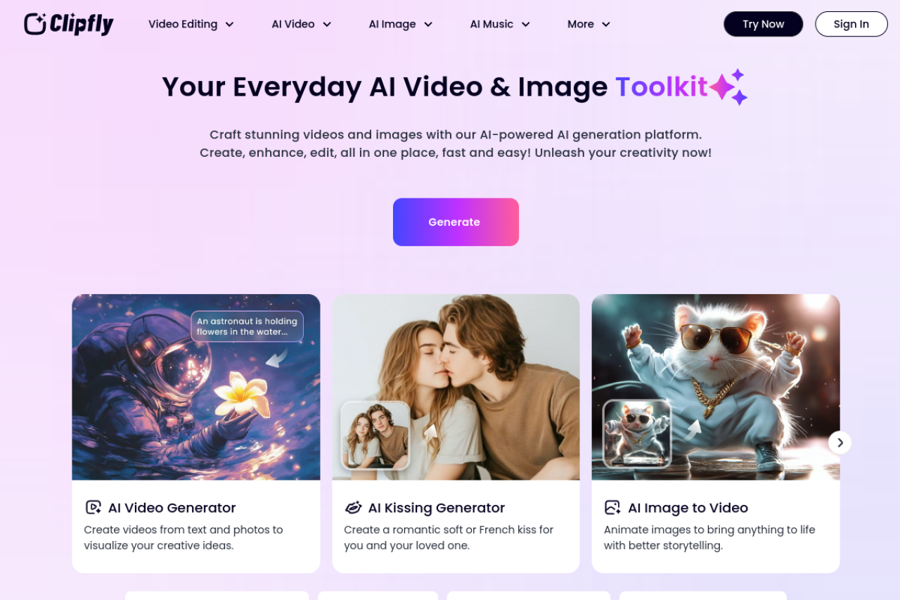 Clipfly 网站截图