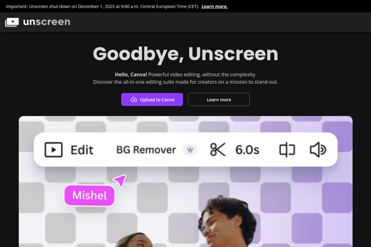 Unscreen 网站截图