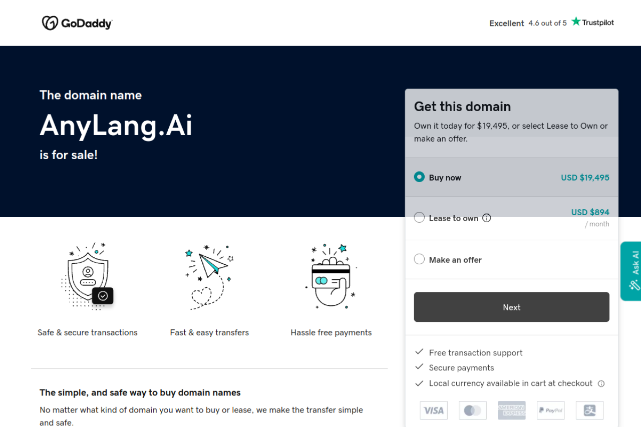 Anylang.ai 网站截图
