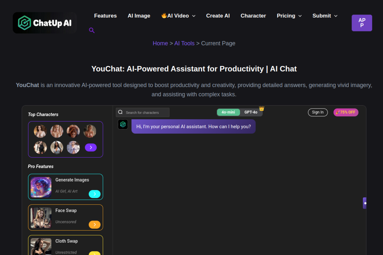 YouChat AI screenshot