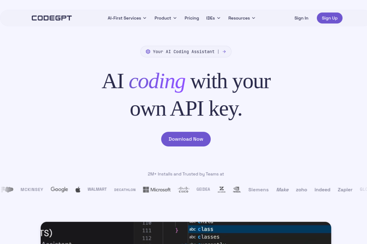 CodeGPT 网站截图