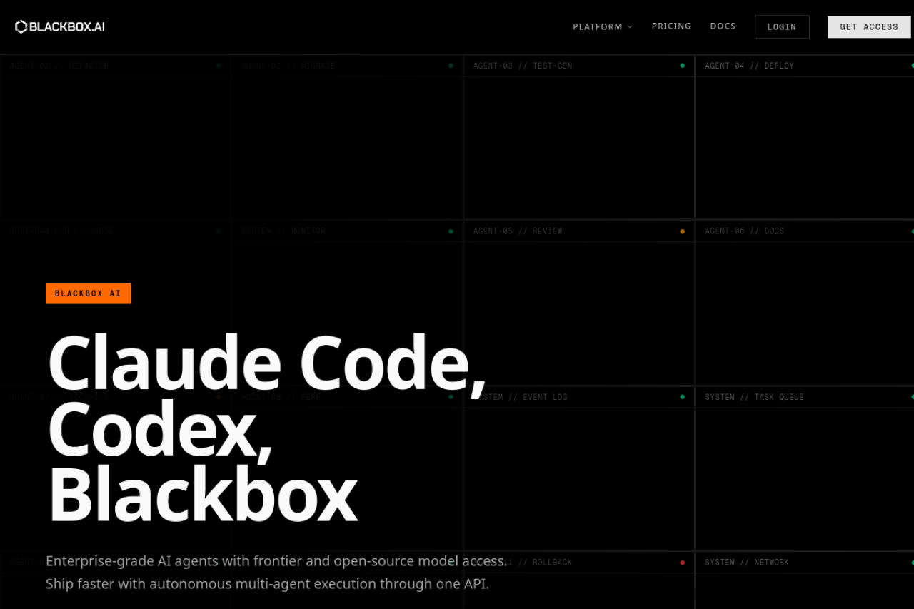Blackbox AI 网站截图