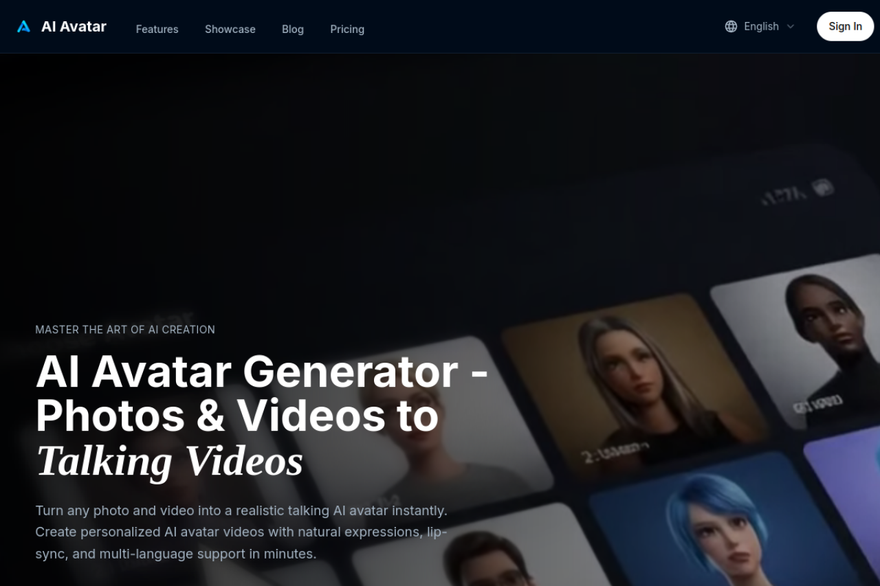 AI Avatar Generator 网站截图