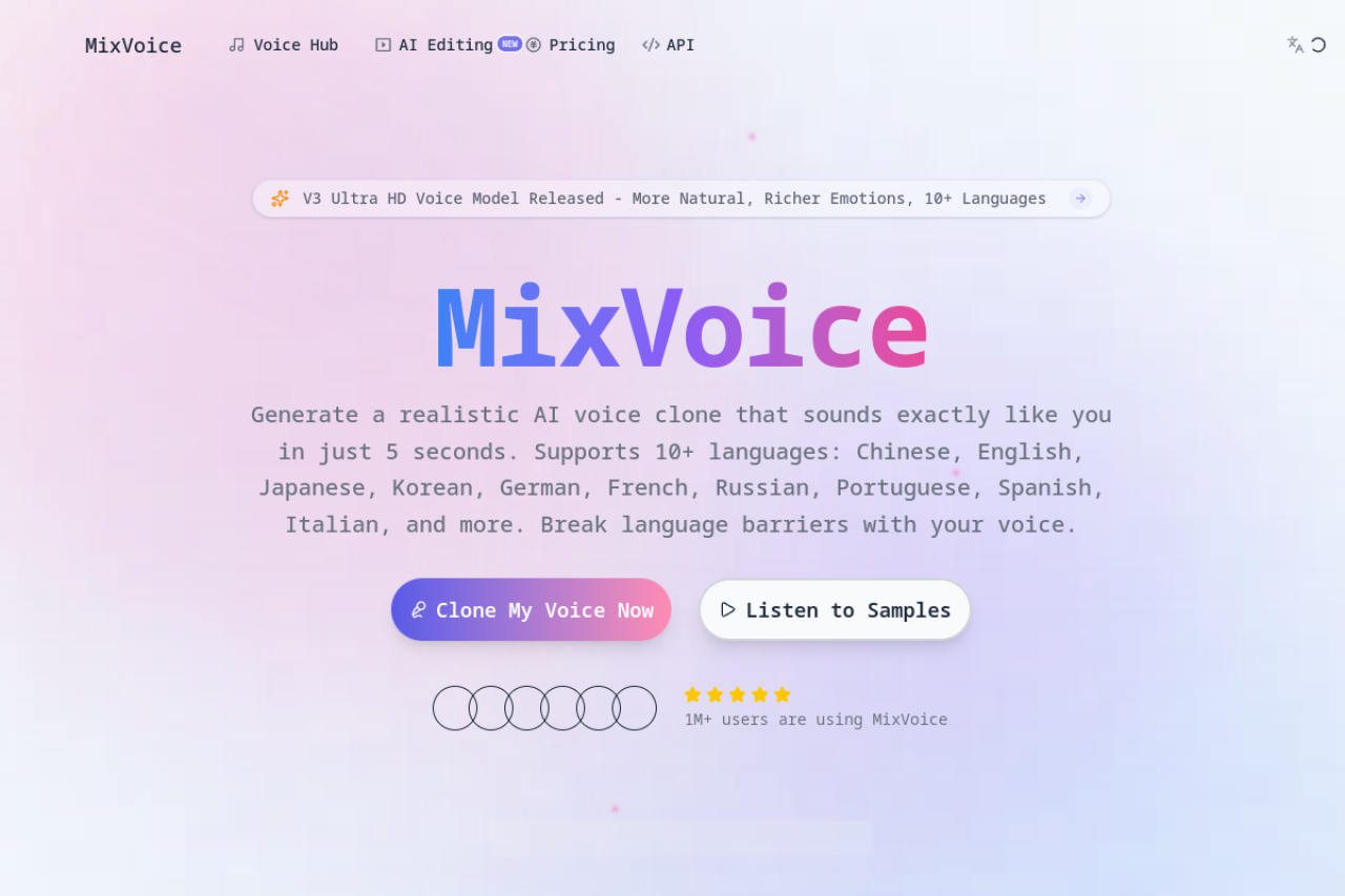 Free Voice Cloning 网站截图