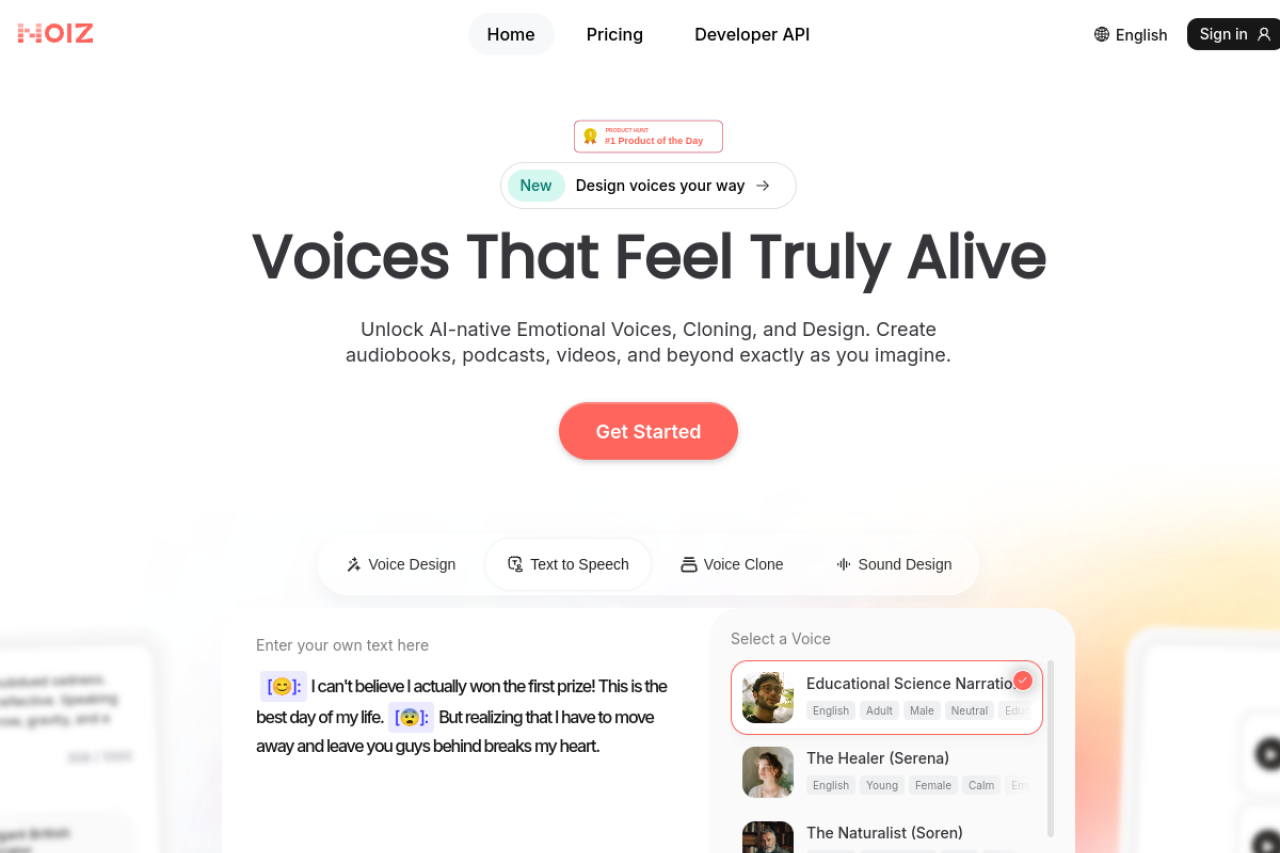 Noiz AI 网站截图