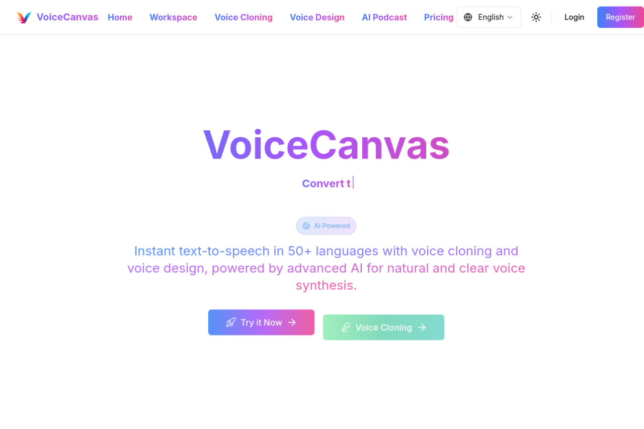 VoiceCanvas 网站截图