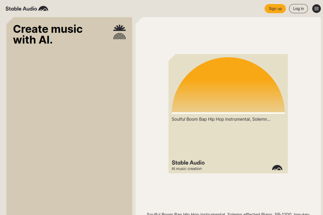 Stable Audio 网站截图