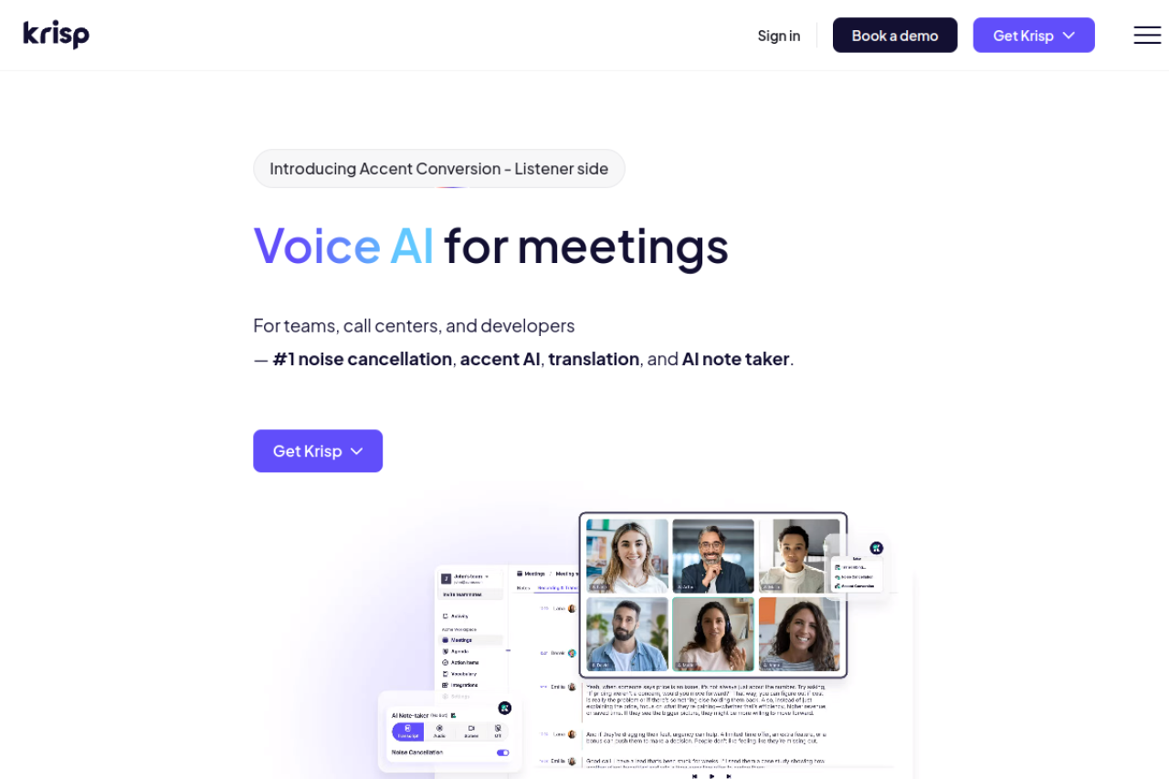 Krisp.ai 网站截图