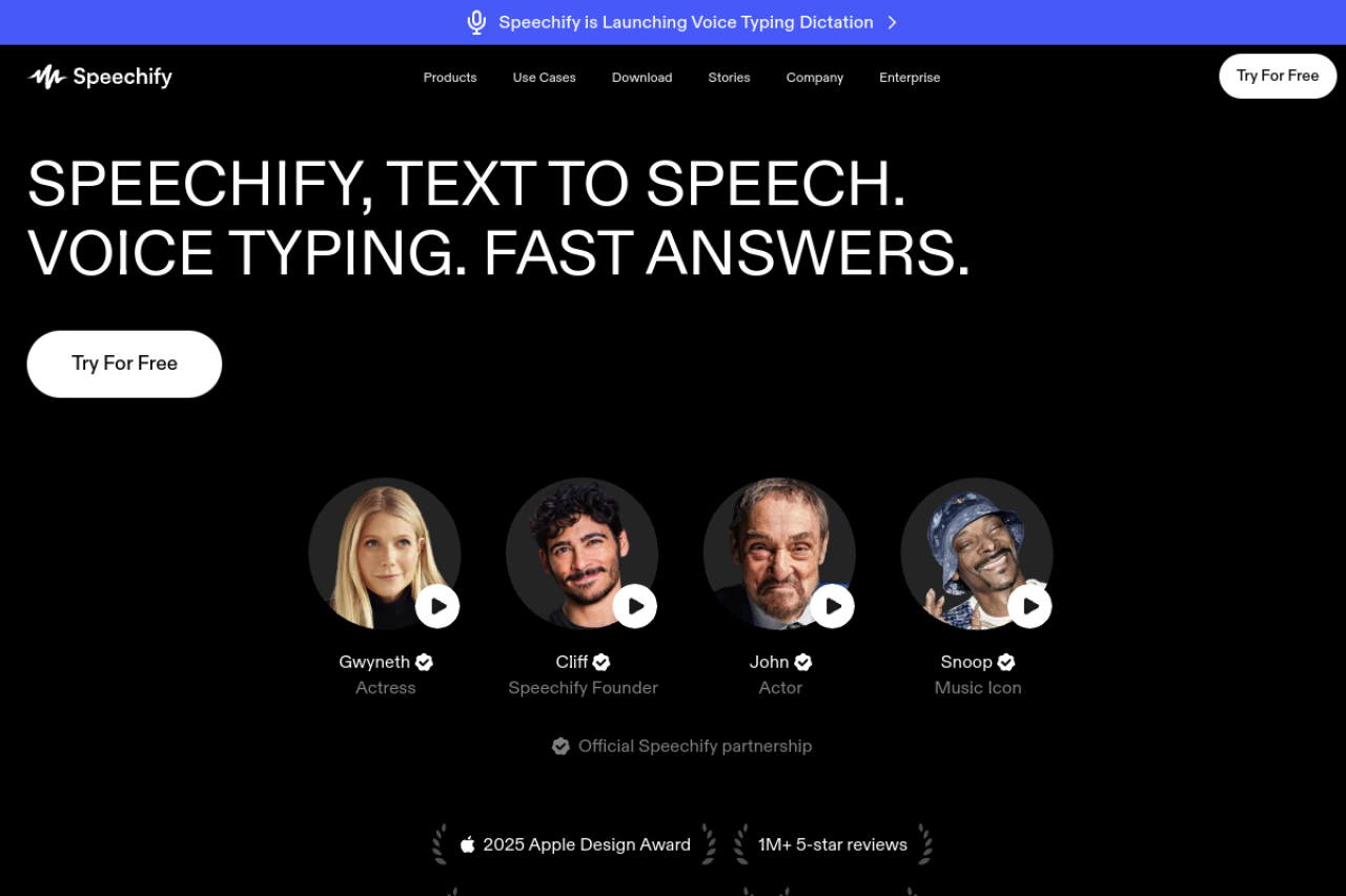Speechify 网站截图