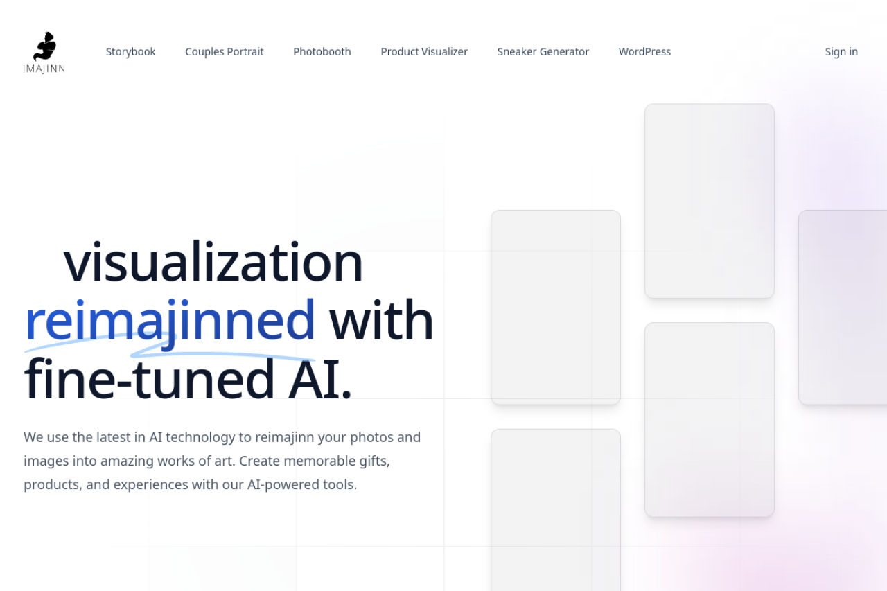 Imajinn AI 网站截图